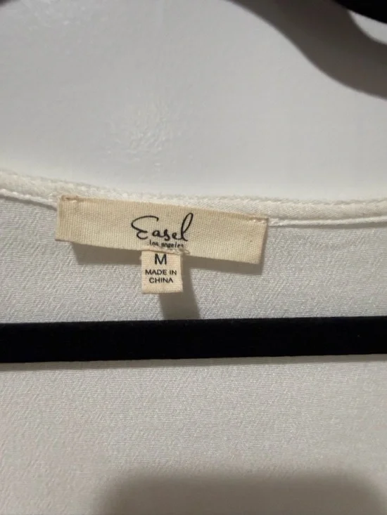 easel Cream Boho Tunic with Multicolor Floral Sleeve Embroidery - Picture 2 of 6